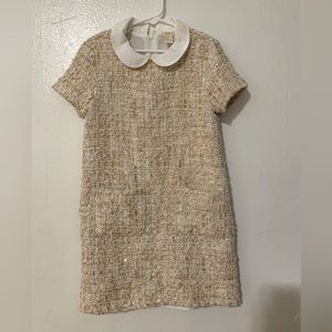 Girls Short Sleeve Tweed Dress